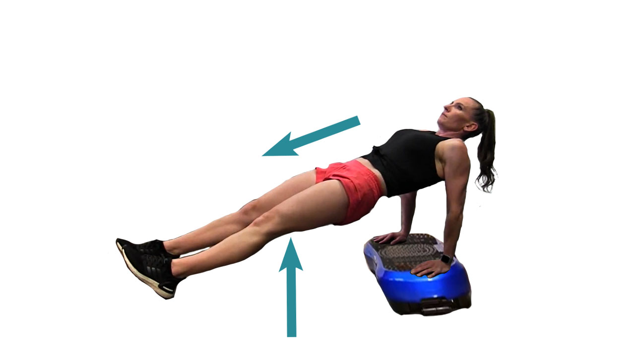 With an elevated leg, do a reverse plank